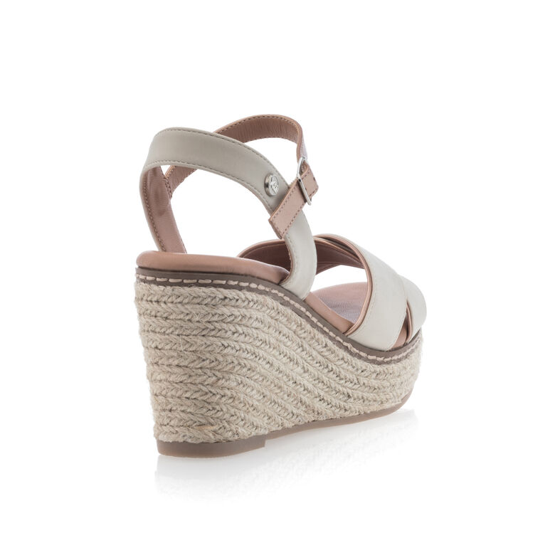 Beige Espadrilles für Damen mit Seilsohlen