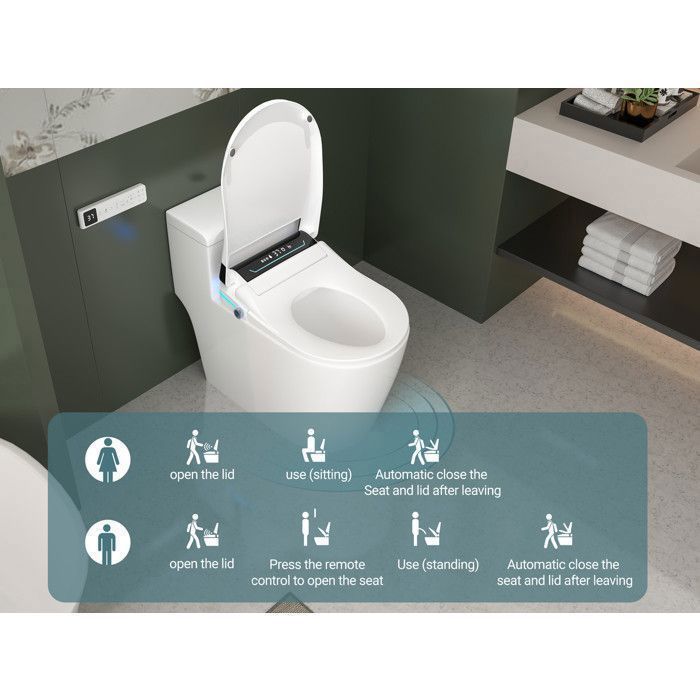 MEJE 001U-Abbatant WC japonaise électronique - avec bidet intégré et télécommande - sèche-linge à air chaud - siège chauffant(220V)