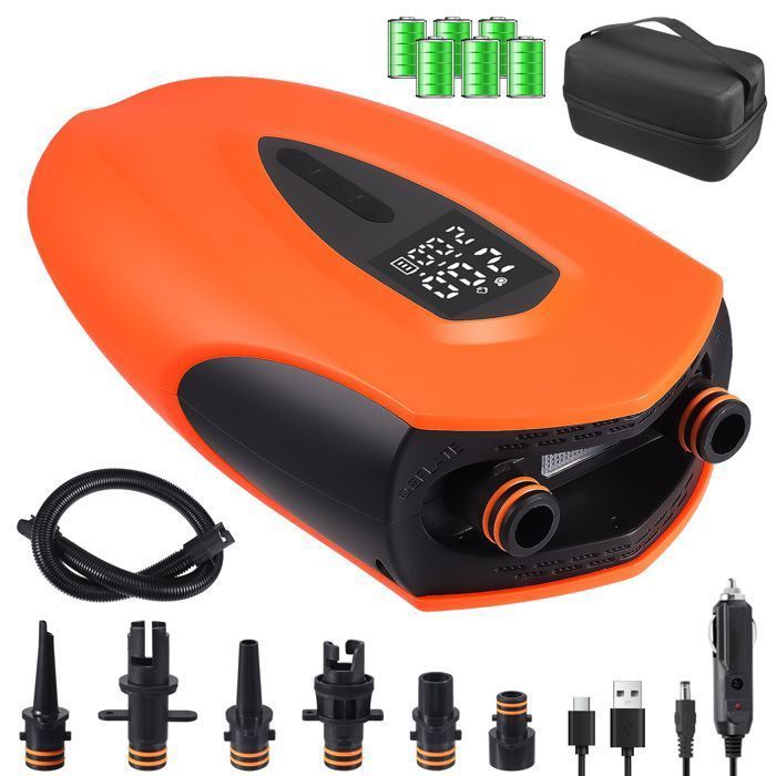 Pompa elettrica per SUP - Gonfiatore elettrico ricaricabile da 12000 mAh e 20 PSI per SUP, gonfiaggio e sgonfiaggio, per kayak