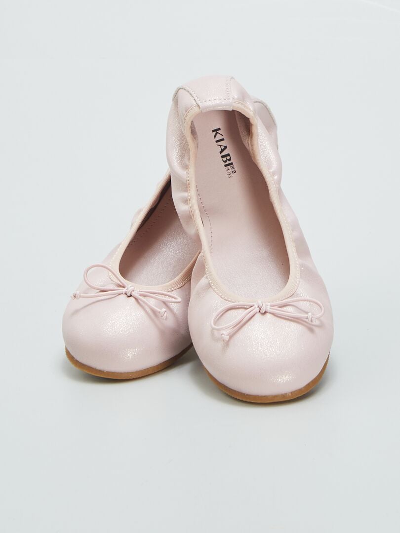 Sapatilhas de ballet com laço estampado - ROSA