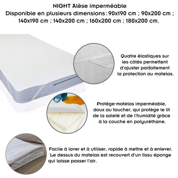 Protector de colchón - MY DESIGN FURNITURE - 90x200 cm - Impermeable - Hipoalergénico - Esquinas elásticas