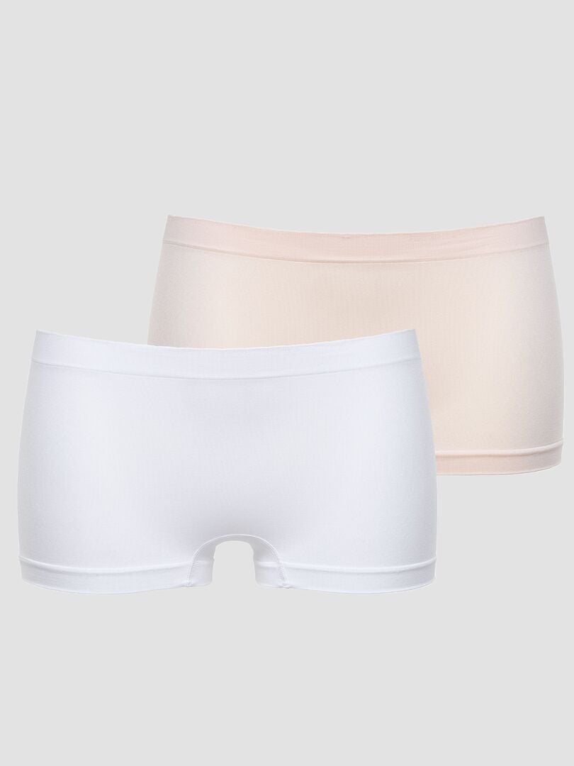 Conjunto de 2 pantalones culotte sin costuras 'Billet Doux' - BLANCO