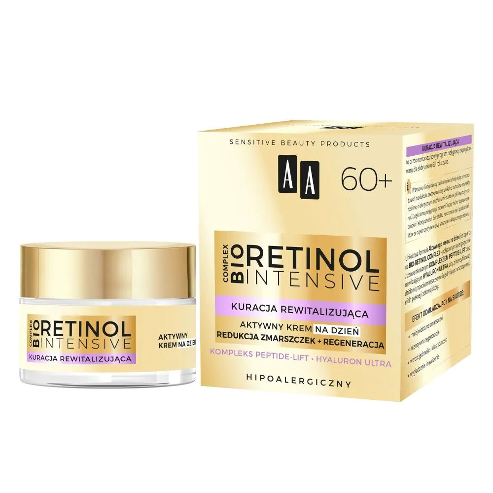 AA Retinol Intensive 60+ Aktywny krem na dzień redukcja zmarszczek + regeneracja