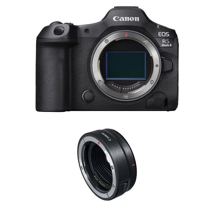 Canon EOS R5 Mark II hybrid camera body only + EF-EOS-R adapter