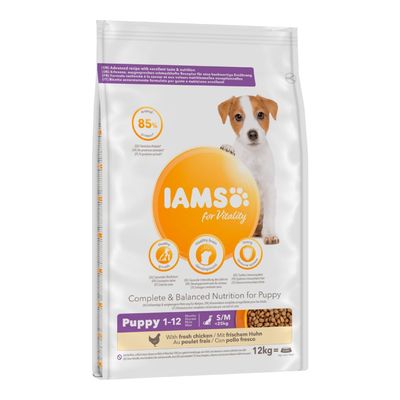 IAMS para Vitalidade Filhote e Cão Júnior de Pequeno e Médio Porte - Frango