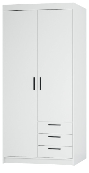 Biała szafa dwudrzwiowa 90 cm KUBA