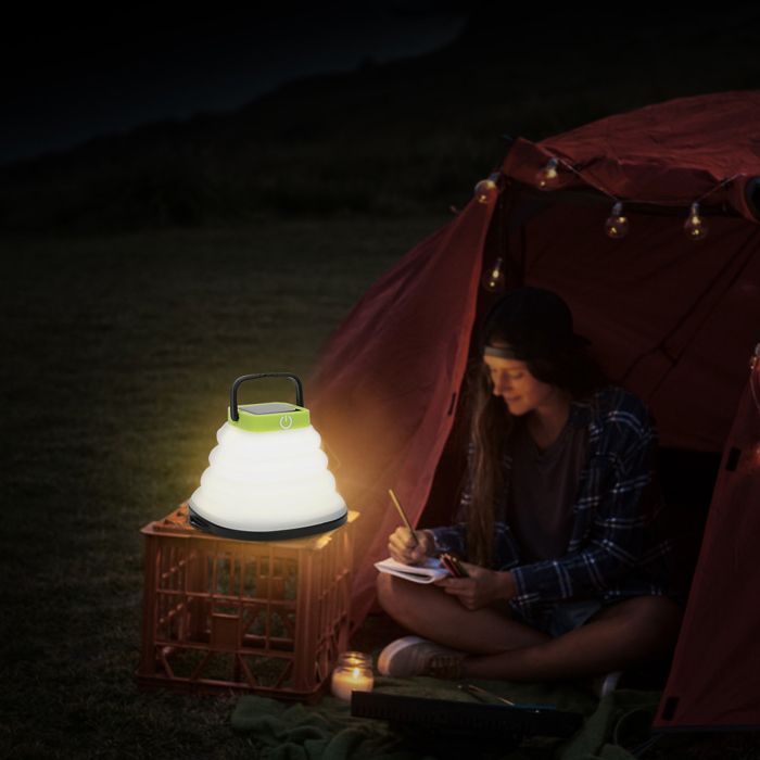 Vvikizy Campinglamp, LED-nachtlampje voor binnen en buiten, flexibel, IP65, geschikt voor kantoorgebruik, zwarte rand