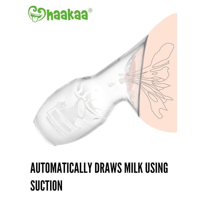 Manual silicone breast pump for breastfeeding, 100% food-grade silicone, BPA, PVC and phthalate free