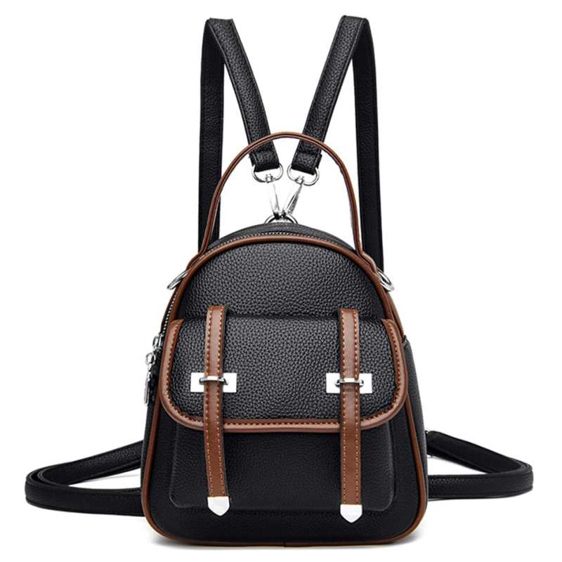 Sac à dos décontracté 4 en 1 pour femme, en cuir souple, bandoulière, sac d'école, sac de voyage de haute qualité.