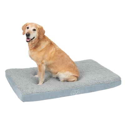 Prostokątne legowisko dla psa z pianki memory – szare