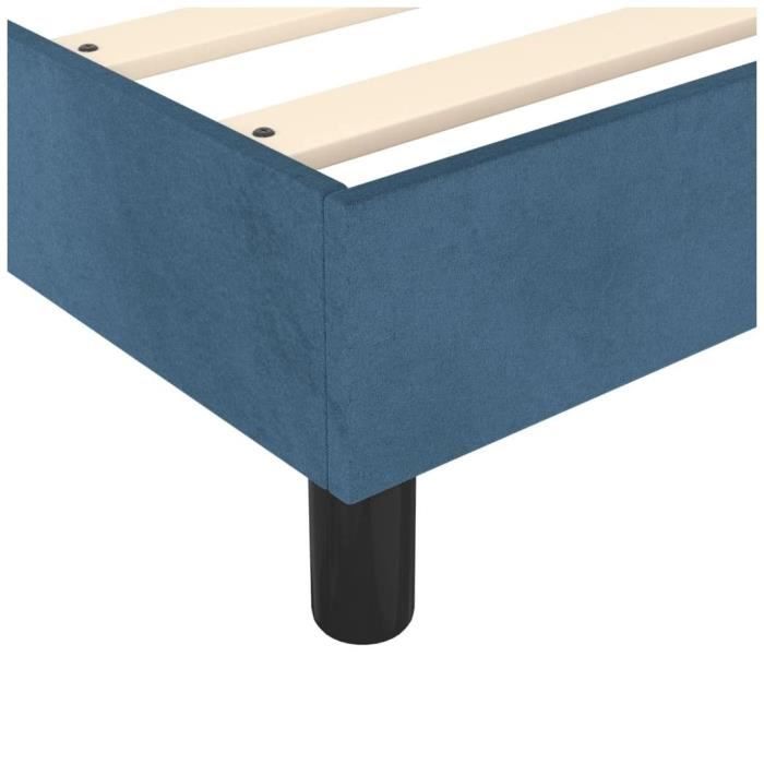 Verende bedbodem - CUQUE - Donkerblauw - 90x190 cm - Fluweel - Eenvoudige montage
