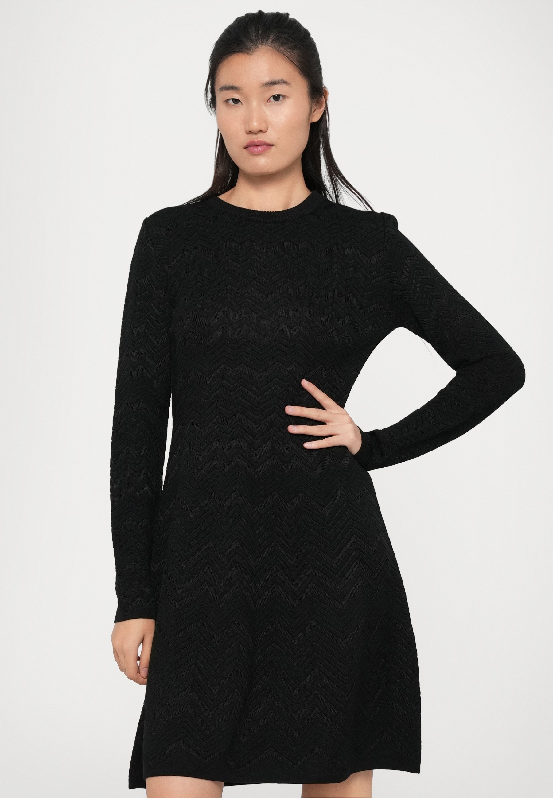 Missoni KORTE JURK - Jumperjurk - effen kleur zwart