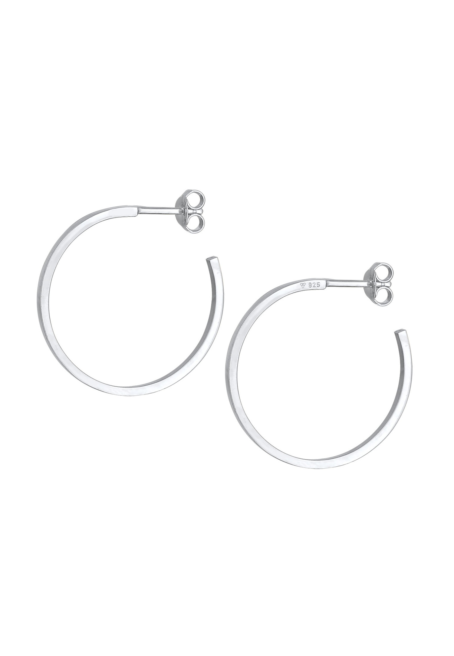 Elli Créoles pour femmes Basic Simple en argent sterling 925