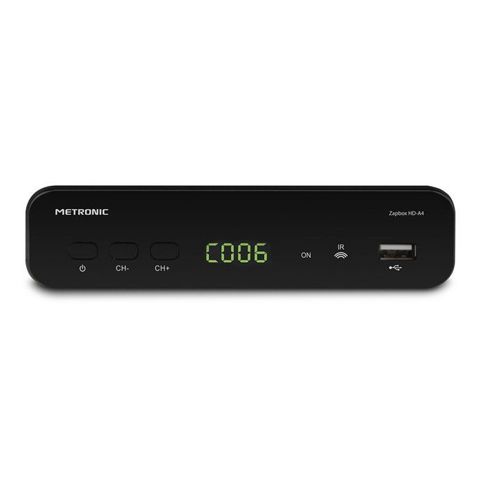 Zapbox HD-A4 digitale terrestrische decoder met display en zwarte USB-poort