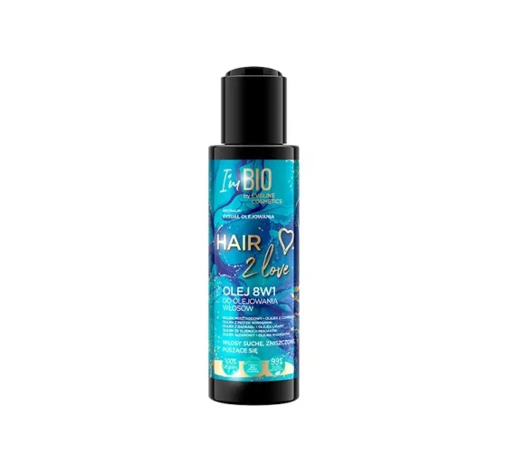Eveline Cosmetics Hair 2 Love olej 8w1 do olejowania włosów suchych, zniszczonych i puszących się 110 ml