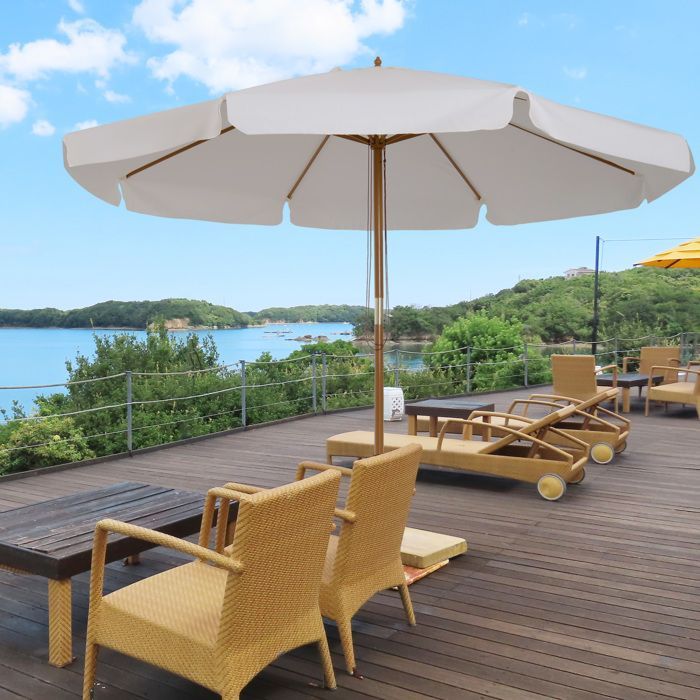 Outsunny - parasol - Hout - 325x325x250cm - Crème