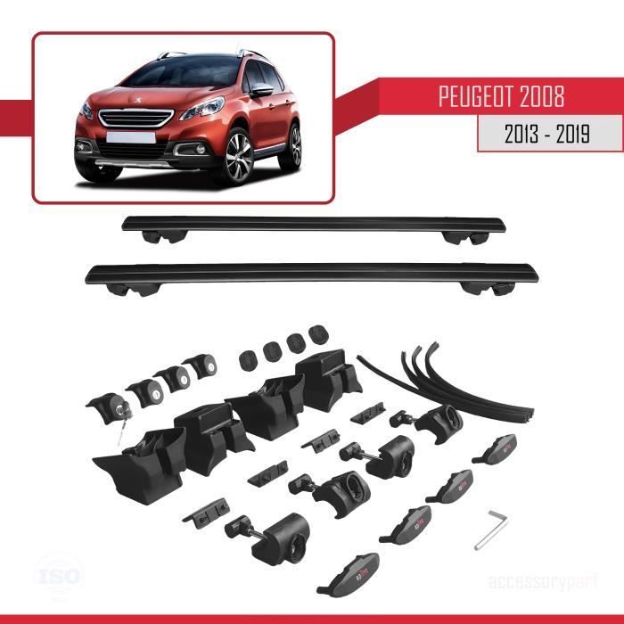 Barras de techo - Peugeot - 2008 - Aluminio - Negro - Compatible con modelos 2013-2019