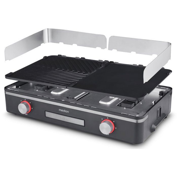 Piastra elettrica MEDION - MD12027 - Doppia zona di cottura - 52,1 x 28,4 x 10,2 cm - 2400 W