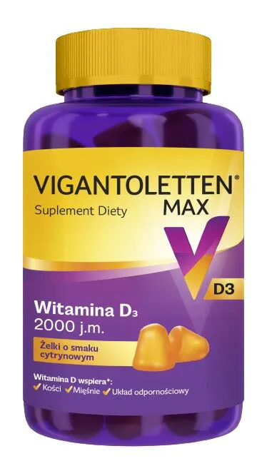 Vigantoletten Max Witamina d# 2000 j.m. Żelki o Smaku Cytrynowym