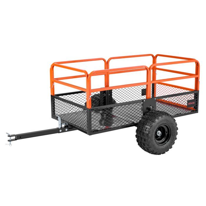 Remolque basculante VEVOR 793L - Remolque de acero para tractor cortacésped - Capacidad de carga de 800,6 kg