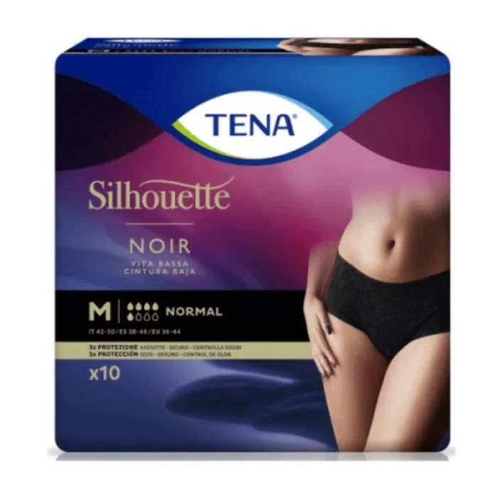 TENA Tena Silhouette Noir M 10 stuks absorberende slipjes zwart