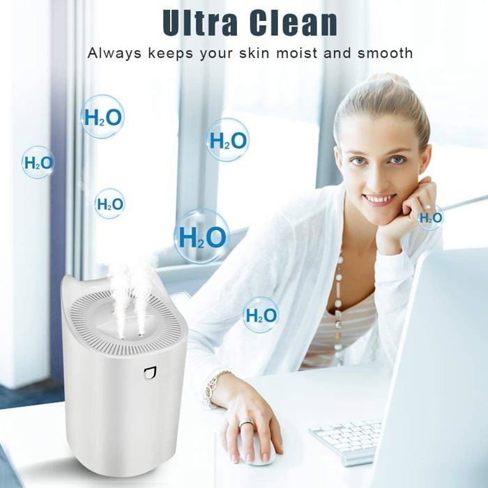 ®RisingFF 3L Luftbefeuchter fürs Schlafzimmer, farbwechselndes Nachtlicht, 3 Nebelmodi, 2 Düsen