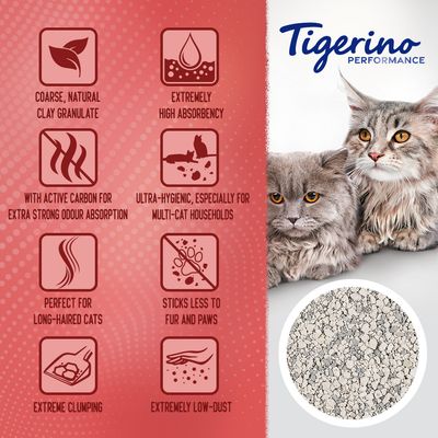 Tigerino Performance Multi-Cat XL-Grain żwirek dla kotów o zapachu pudru dla dzieci