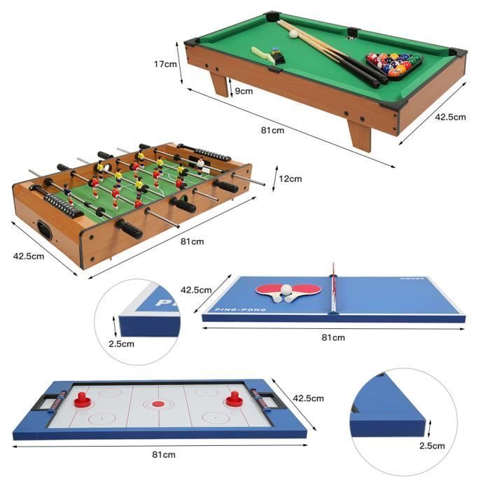 Multigametafel - NUO - Tafelvoetbal, Biljart, Pingpong, Hockey - Gemengd - Binnen - Hout