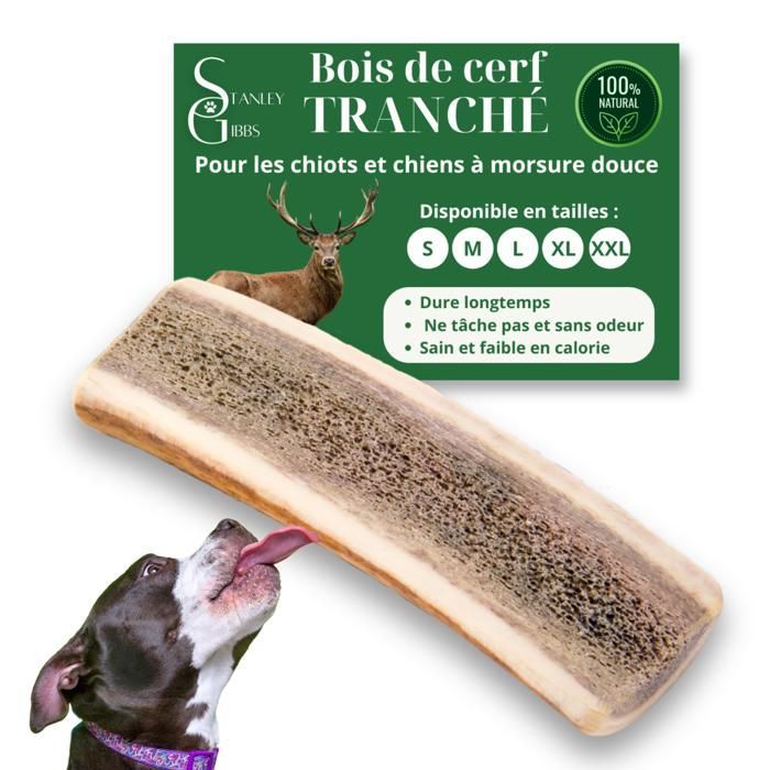 Cuerno de ciervo para que los perros lo mastiquen, en rodajas, tamaño S, premio para cachorros y perros de todas las edades, juguete para masticar, 1 pieza