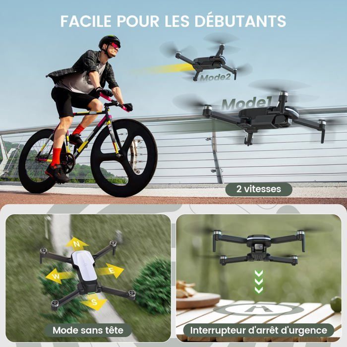 FPV Drone with 1080P HD Camera for Kids and Adults, HS280D Foldable Quadcopter with Brushless Motor, Optical Flow, Tap Fly, Command