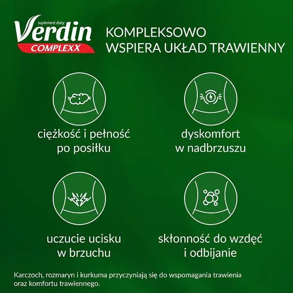 Verdin Complexx, Suplement diety wspierający trawienie, Tabletki