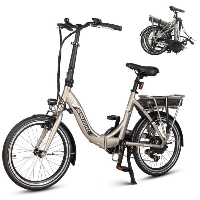 SPATIAL Vélo Électrique Pliable- Batterie Amovible 36V 10.4Ah- Moteur 500W 40Nm-Ville E-Bike-Shimano 7 Vitesses- Autonomie 70km
