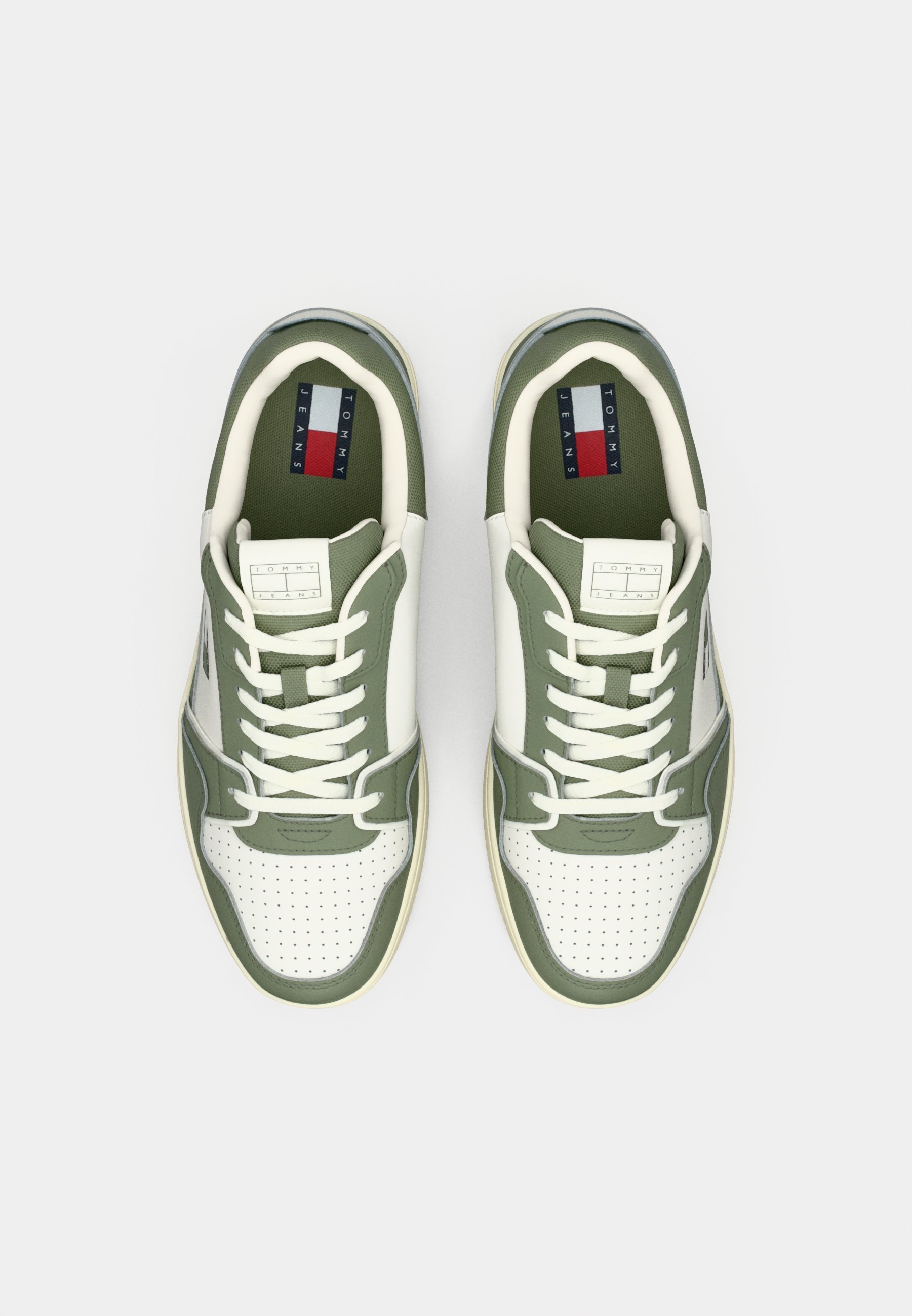 RETRO BASKET - Tenisky - ecru/aruba green Tommy Jeans