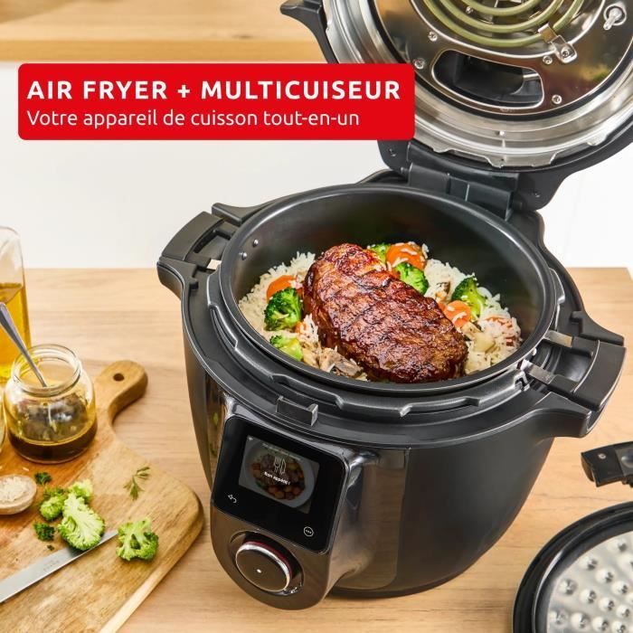 Olla multifunción - MOULINEX - CE9828F0 - Freidora de aire y cocción a presión - 20 programas - 6,5 L