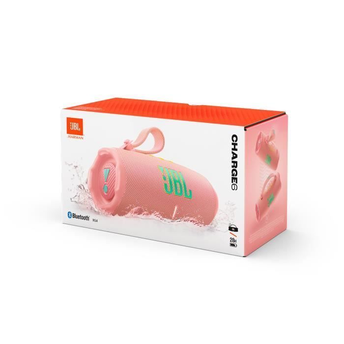 Altavoz portátil Bluetooth JBL Charge 6 - Rosa - Resistente al agua y a las caídas