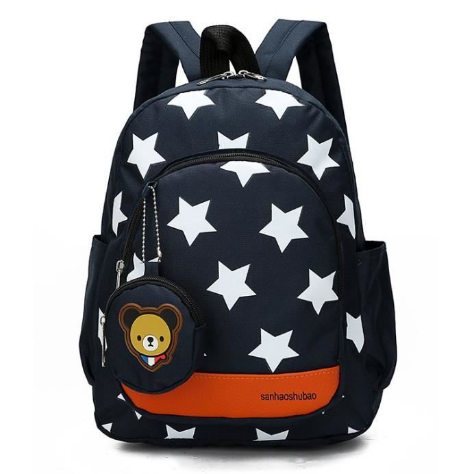 Backpack - Cute - Child's - Navy Blue - High-quality canvas - 24x11x32 cm
