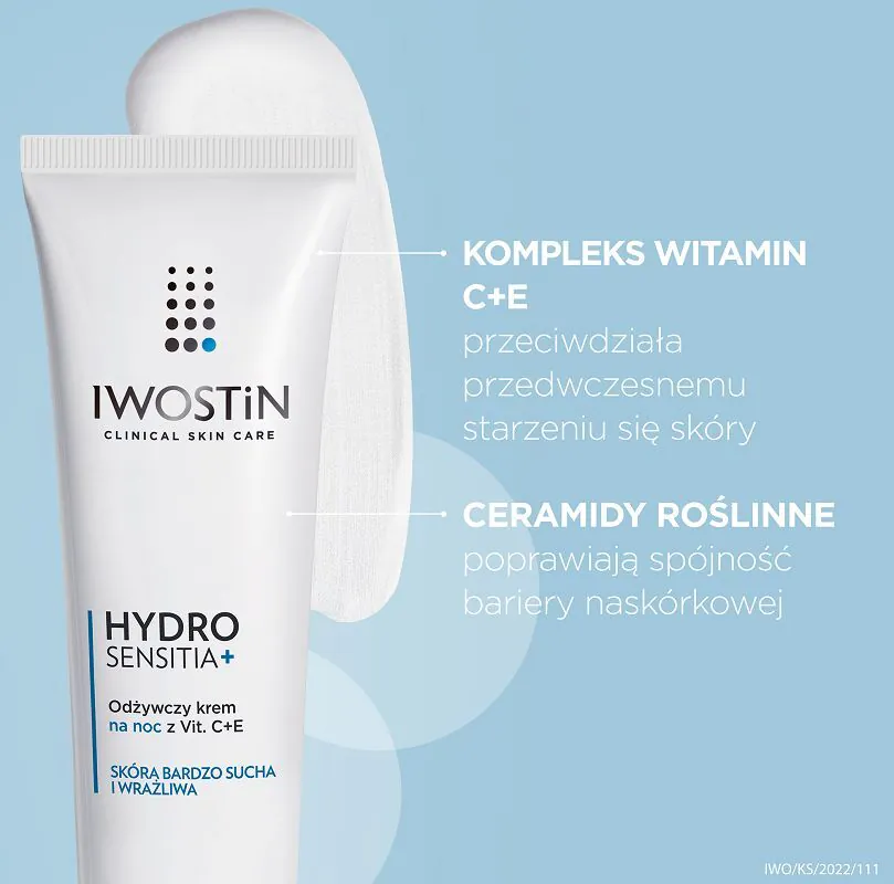 Iwostin Hydro Sensitia Krem na noc z witaminami C+E