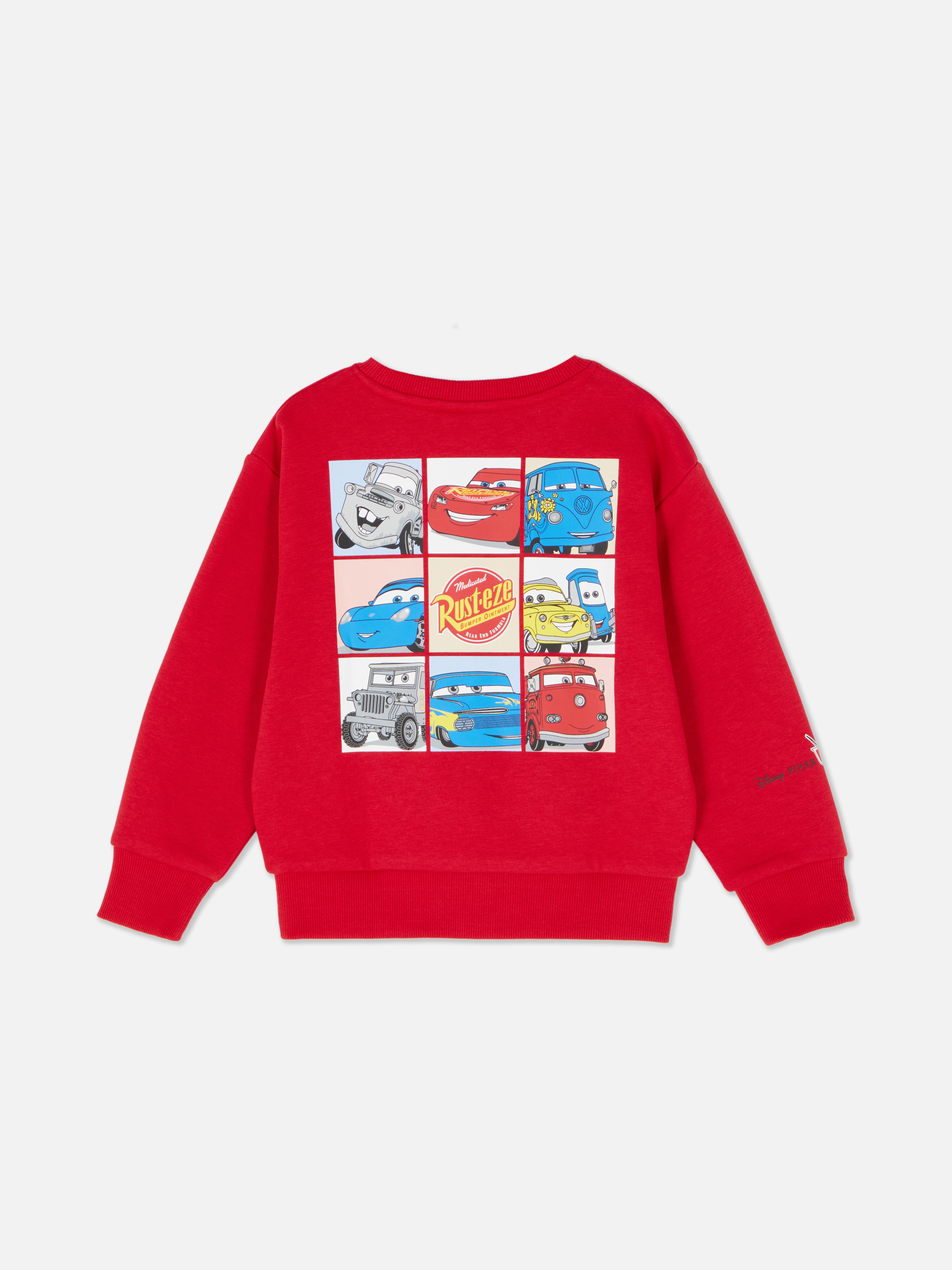 Hanorac asortat cu imprimeu Disney Cars. Un hanorac cu guler rotund, manșete cu nervuri și imprimeuri cu personaje Cars.