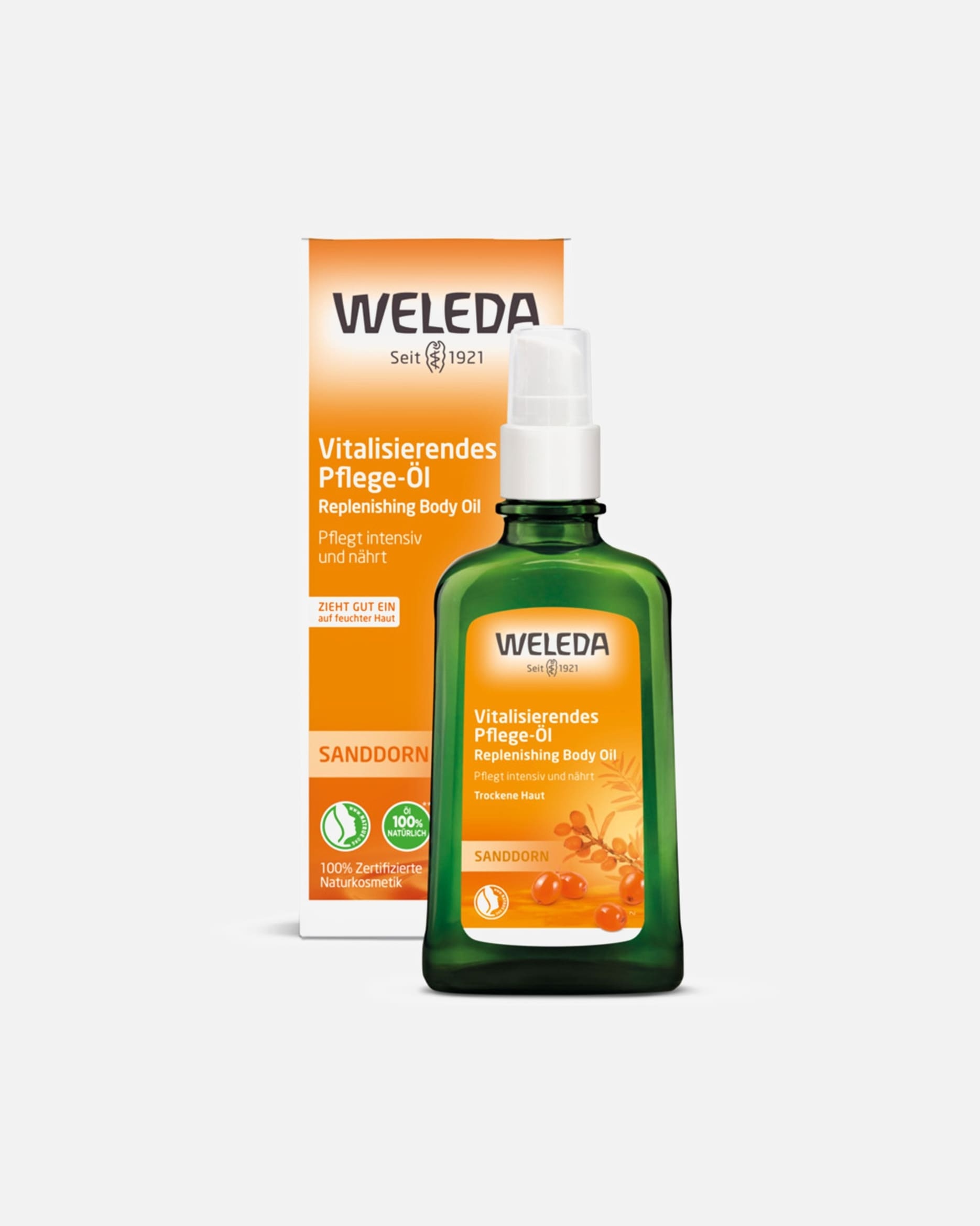 Weleda šaltalankių kūno aliejus, atgaivinantis priežiūros aliejus, 100 ml