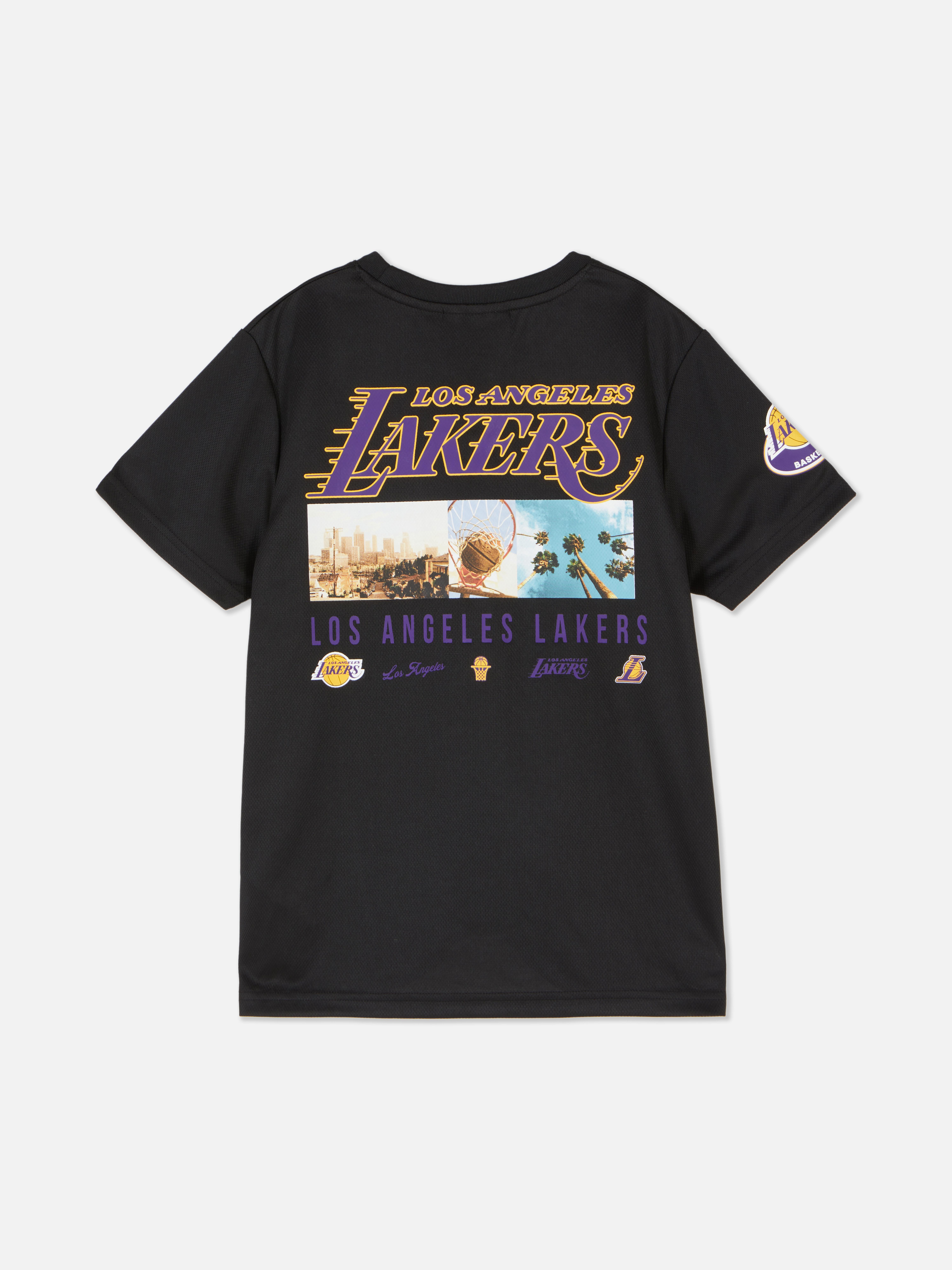 Tricou NBA Los Angeles Lakers Un tricou NBA cu mâneci scurte și imprimeuri Los Angeles Lakers
