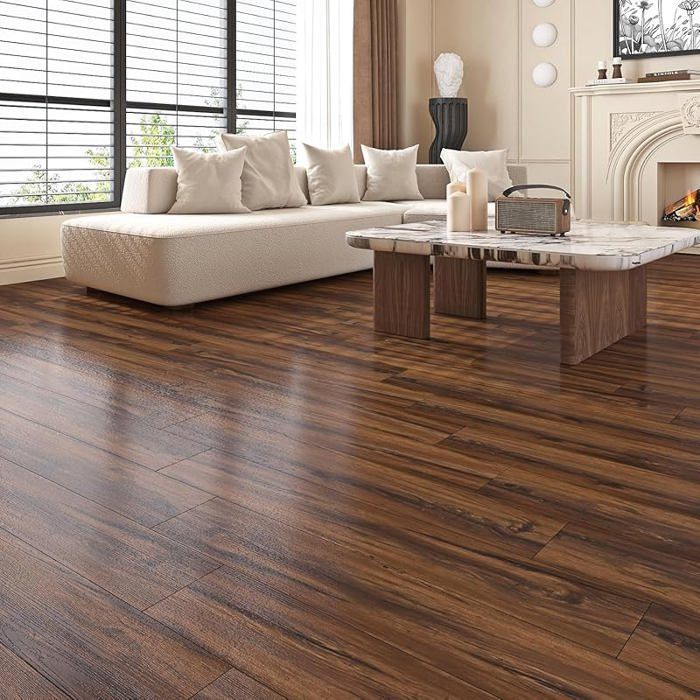Baldosas adhesivas de PVC Livelynine, efecto madera natural, 30x30cm, impermeables, linóleo con aspecto de parquet, 30x30cm, 4 baldosas de madera natural