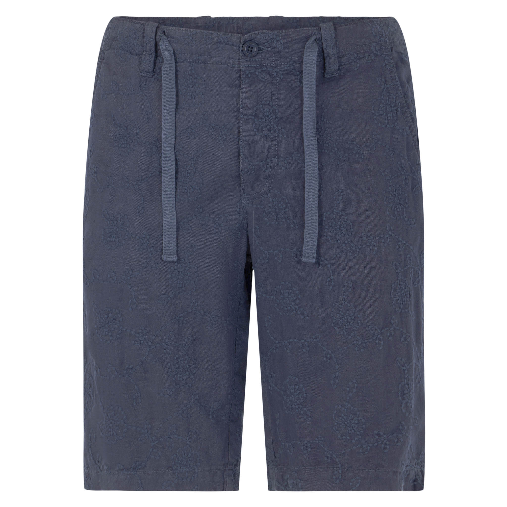 Blauwe Bermuda-shorts met borduursels