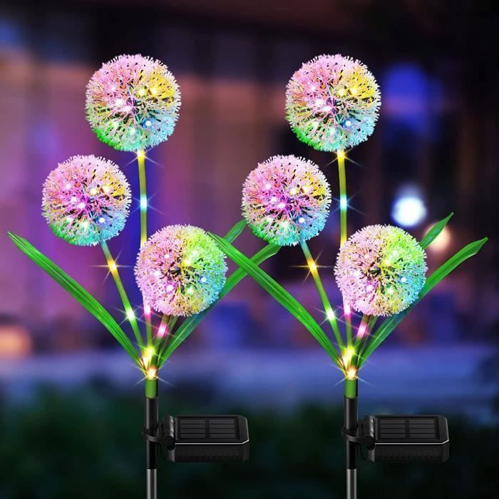 LED-zonnelamp met 3 koppen, waterdicht en decoratief, in de vorm van een paardenbloem, voor buiten, tuin, straat en achtertuin.