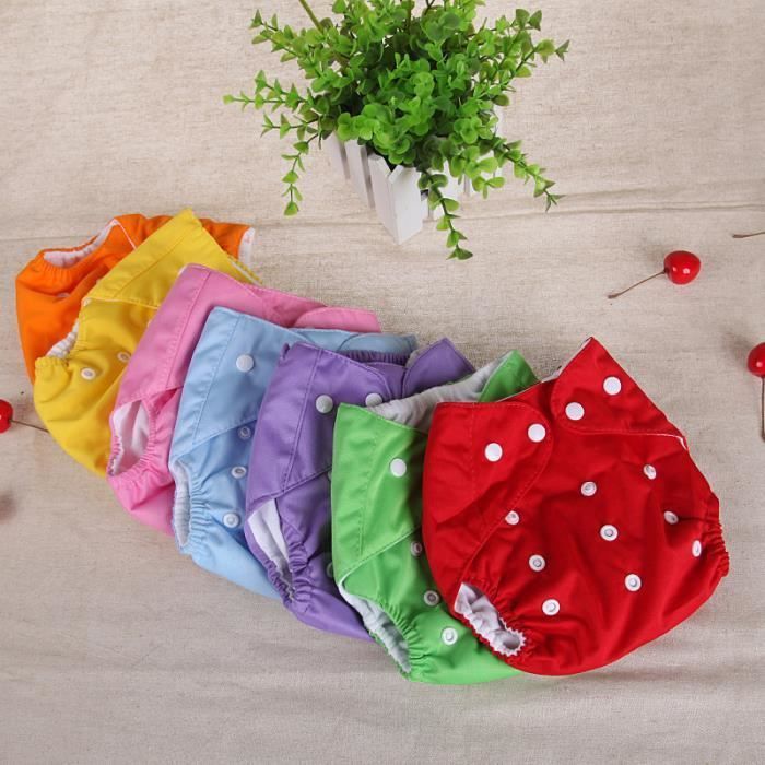 COUCHES LAVABLES + 7 INSERTS MICROFIBRE COULEURS GARCONBRO®  LOT 7