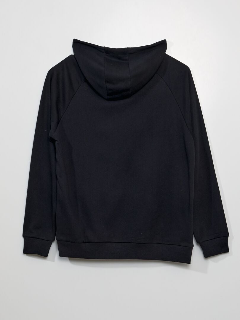 Fleece hoodie - ZWART