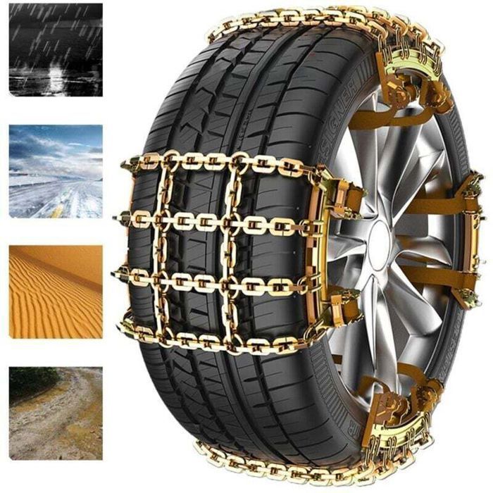 Cadena para nieve, cadena para neumáticos de coche, cadena de emergencia para SUV, cadena para barro, correa antideslizante de acero inoxidable - 1 unidad 215-285 mm