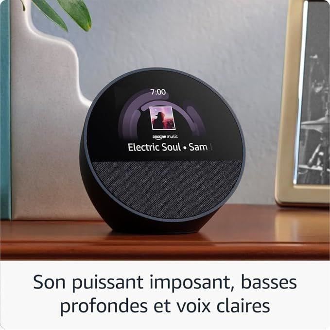 Reloj despertador inteligente - AMAZON - ECHO SPOT - Pantalla de 2,83