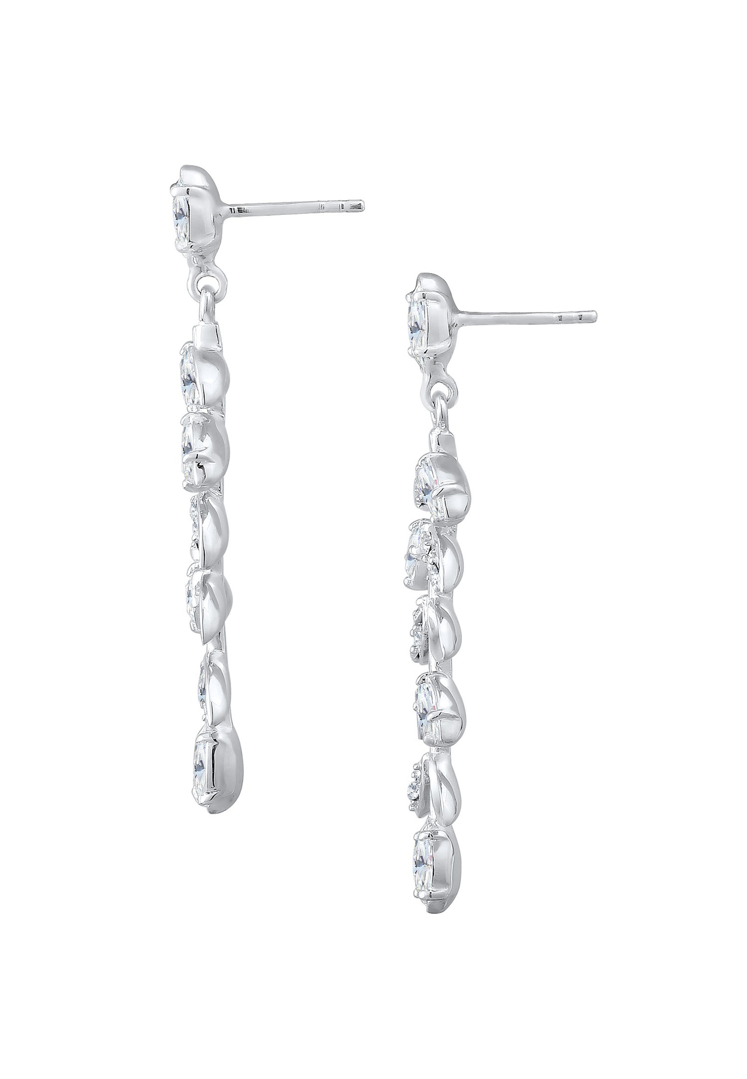 Elli PREMIUM Femmes symbole de la feuille avec cristaux en argent sterling 925