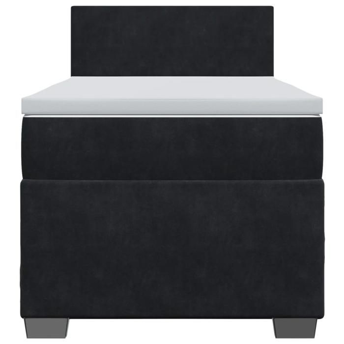 Struttura letto con materasso - Maison Exclusive - Nero - 80x200 cm - Velluto - Massimo relax