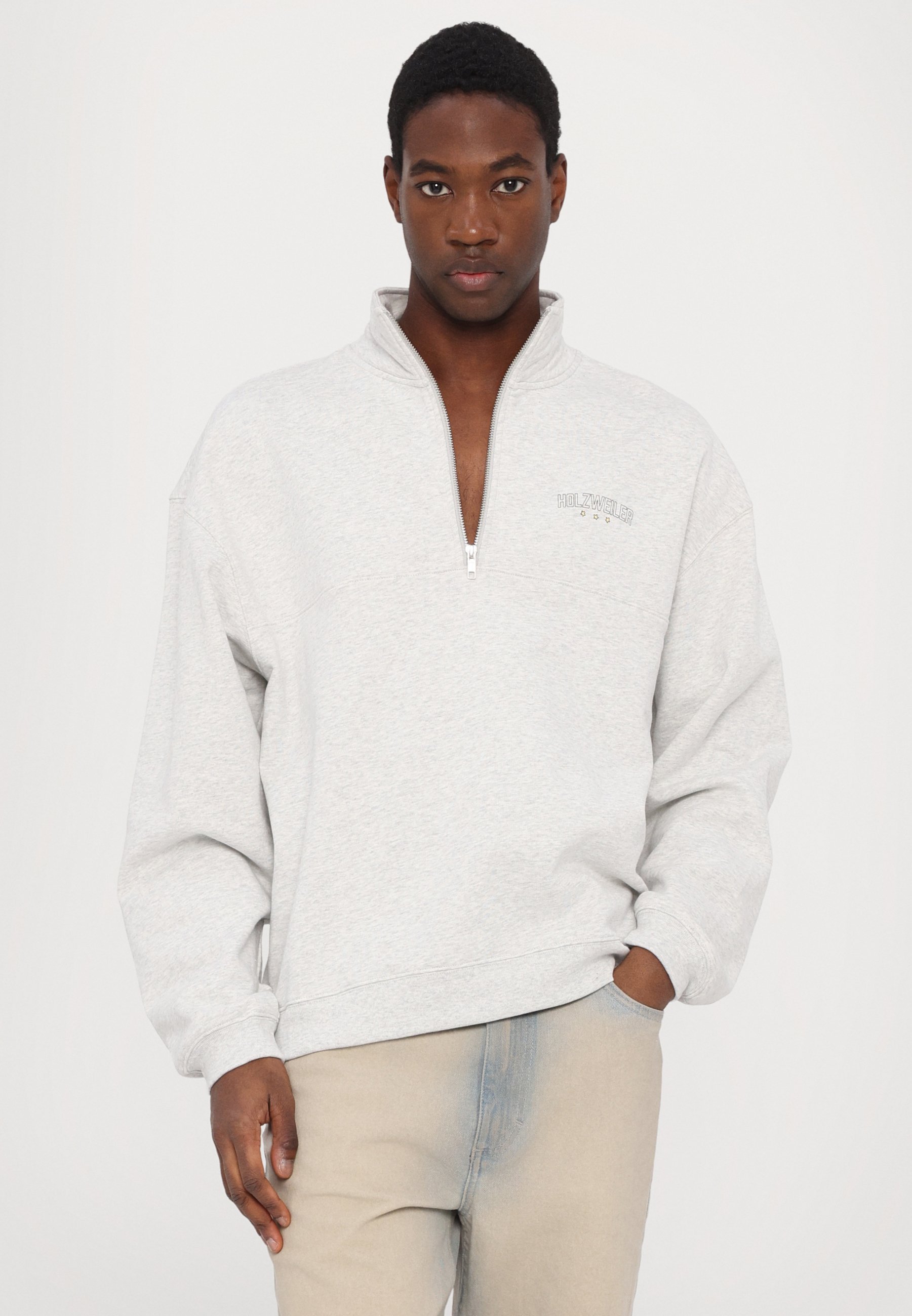 Holzweiler MEZZANINE HALF ZIP UNISEX - Sweatshirt - grijs